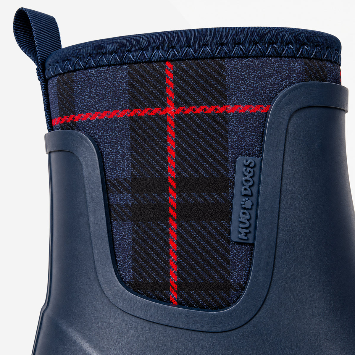 Mud Dogs BROOKE Womens Ankle Neoprene Wellies Blue Check