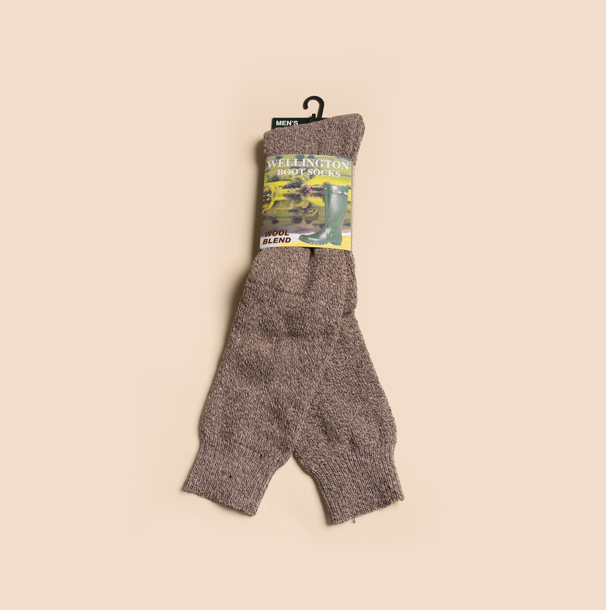 Mud Dogs Mens Welly Boot Socks Beige