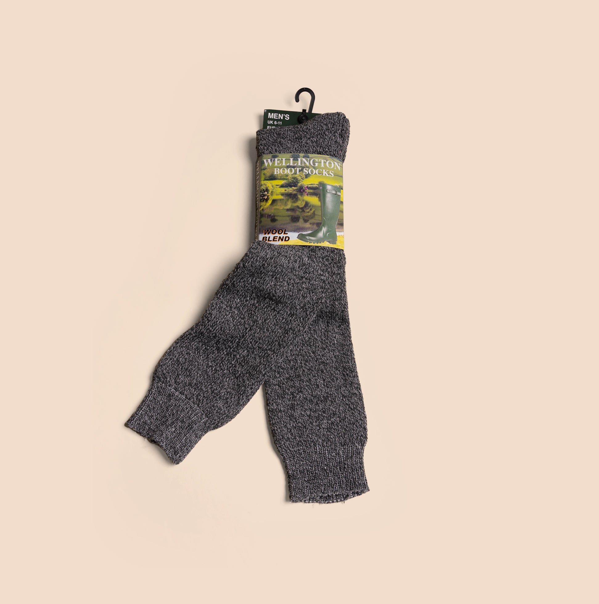 Mud Dogs Mens Welly Boot Socks Grey