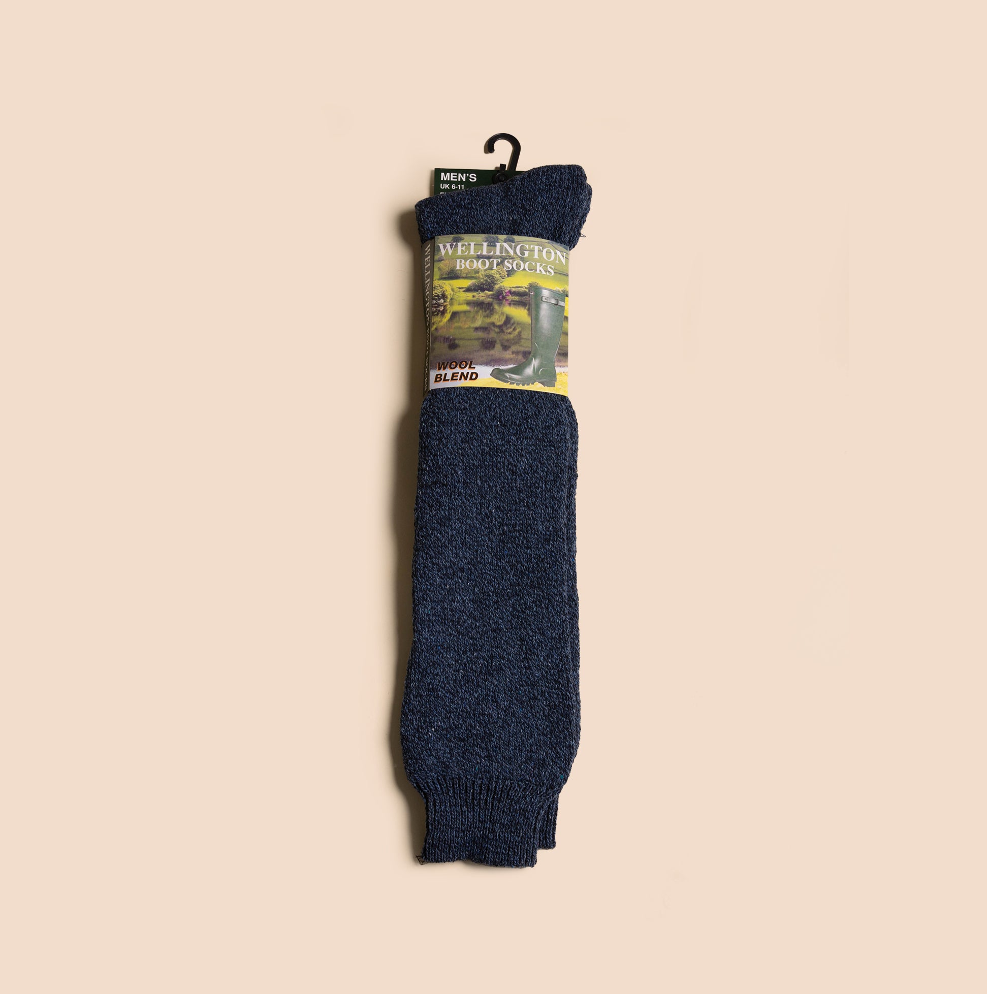 Mud Dogs Mens Welly Boot Socks Navy