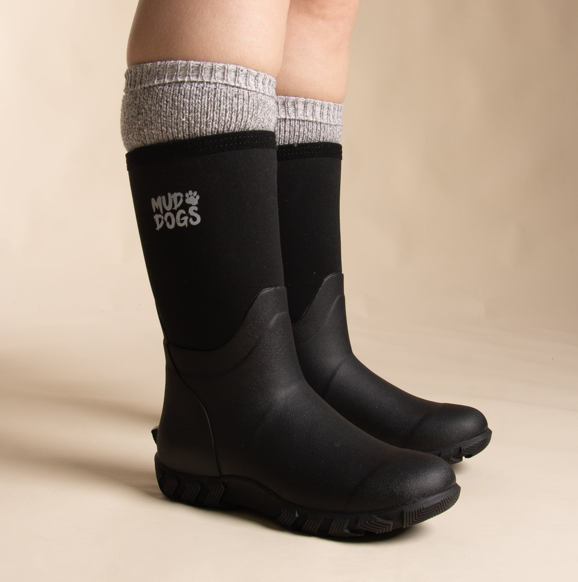 Mud Dogs Womens Welly Boot Socks Light Grey