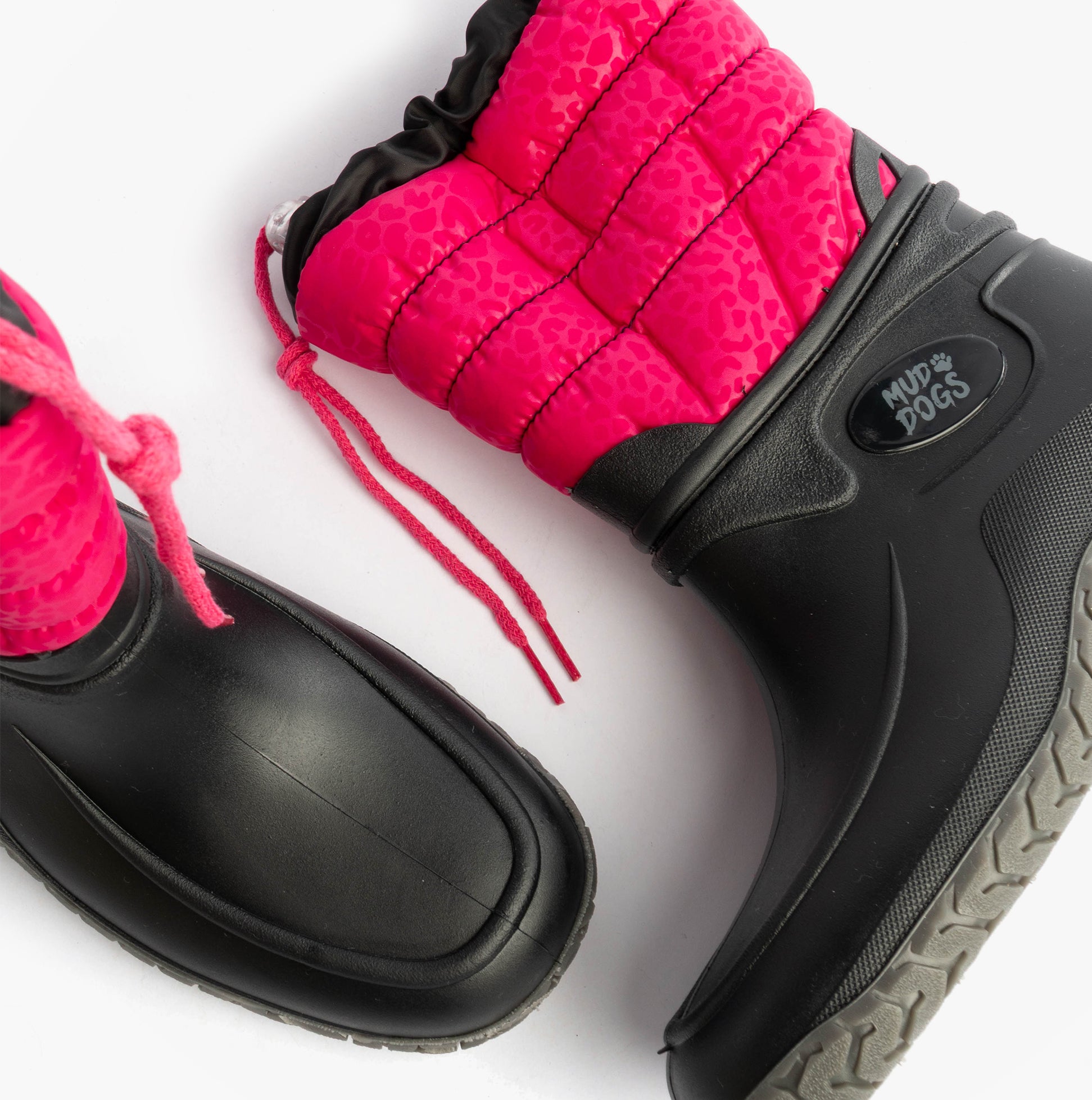 Mud Dogs NORDIC Womens Warm Lined Boots Pink/Black Leopard