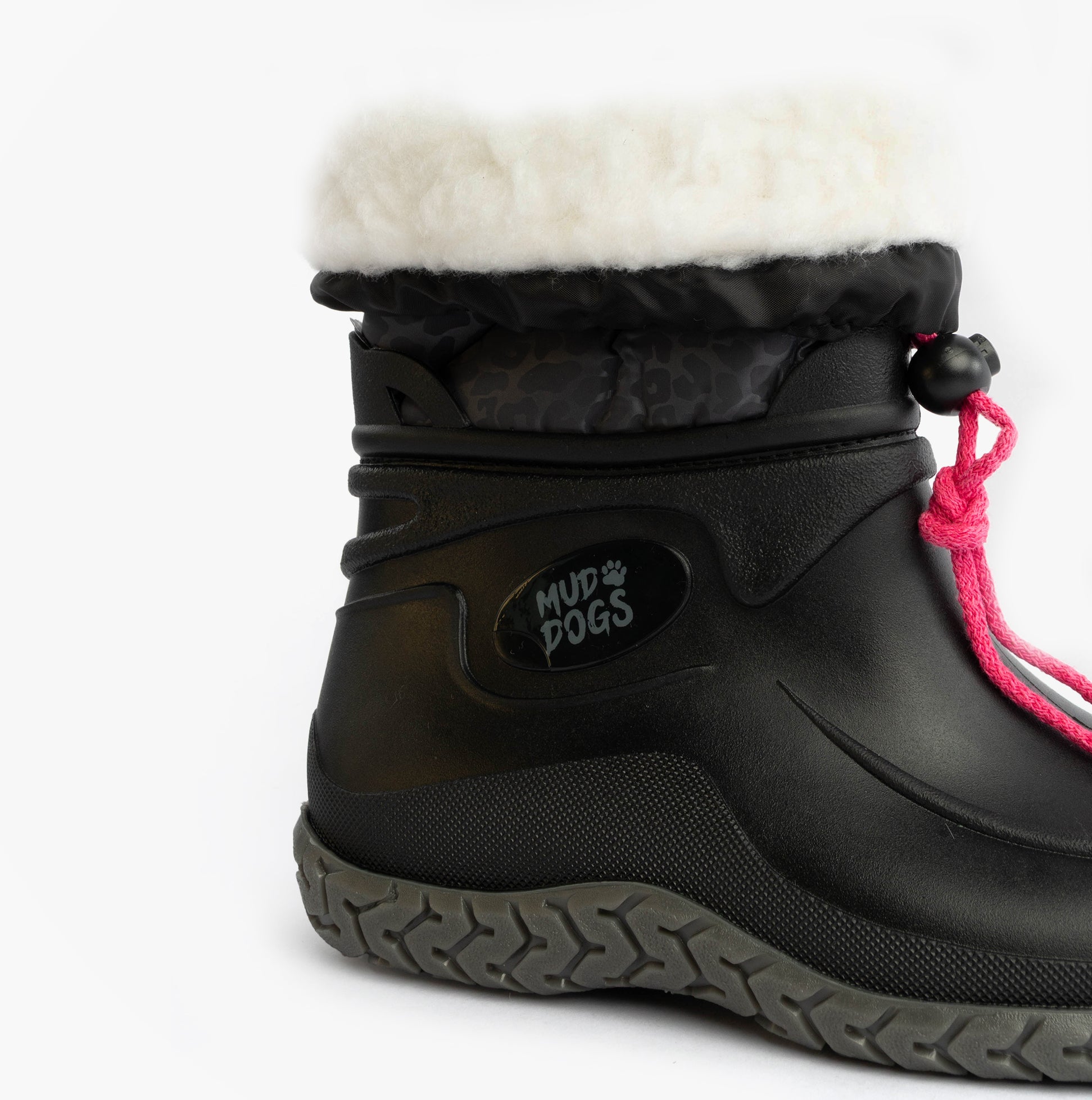 Mud Dogs NORDIC Womens Warm Lined Boots Black/Pink Leopard