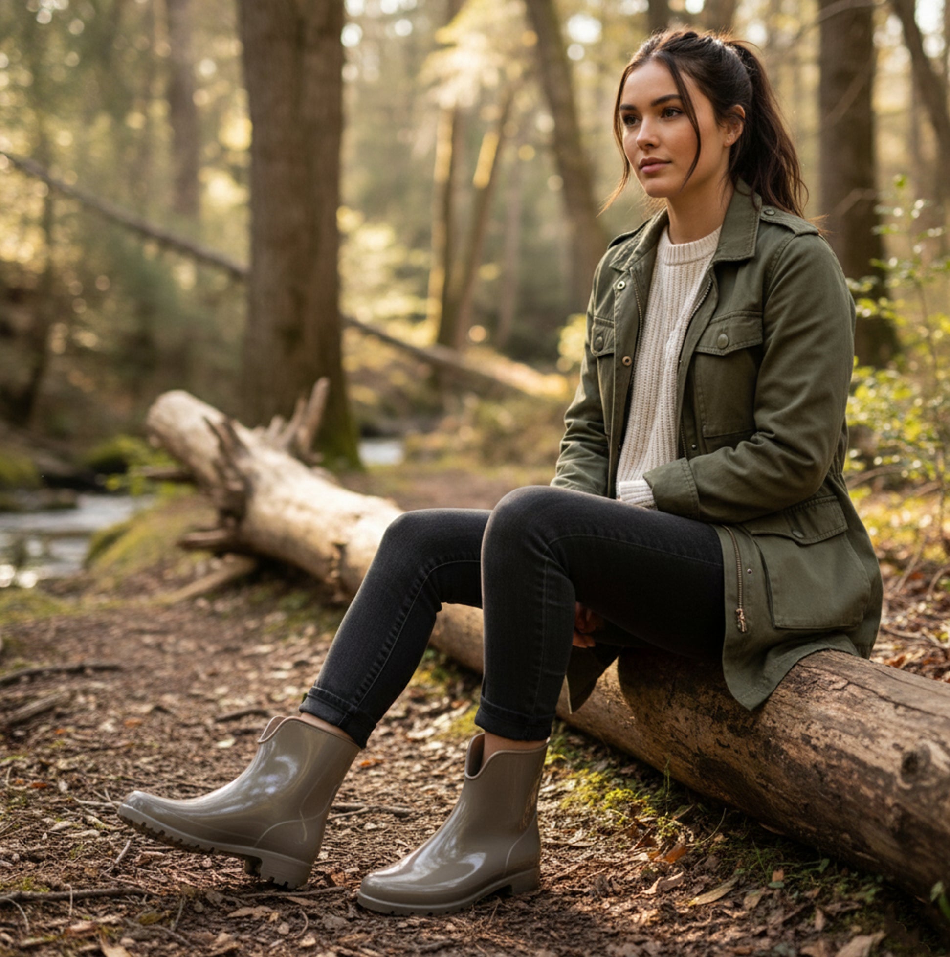 Mud Dogs PAOLA Womens Ankle Wellies Clay