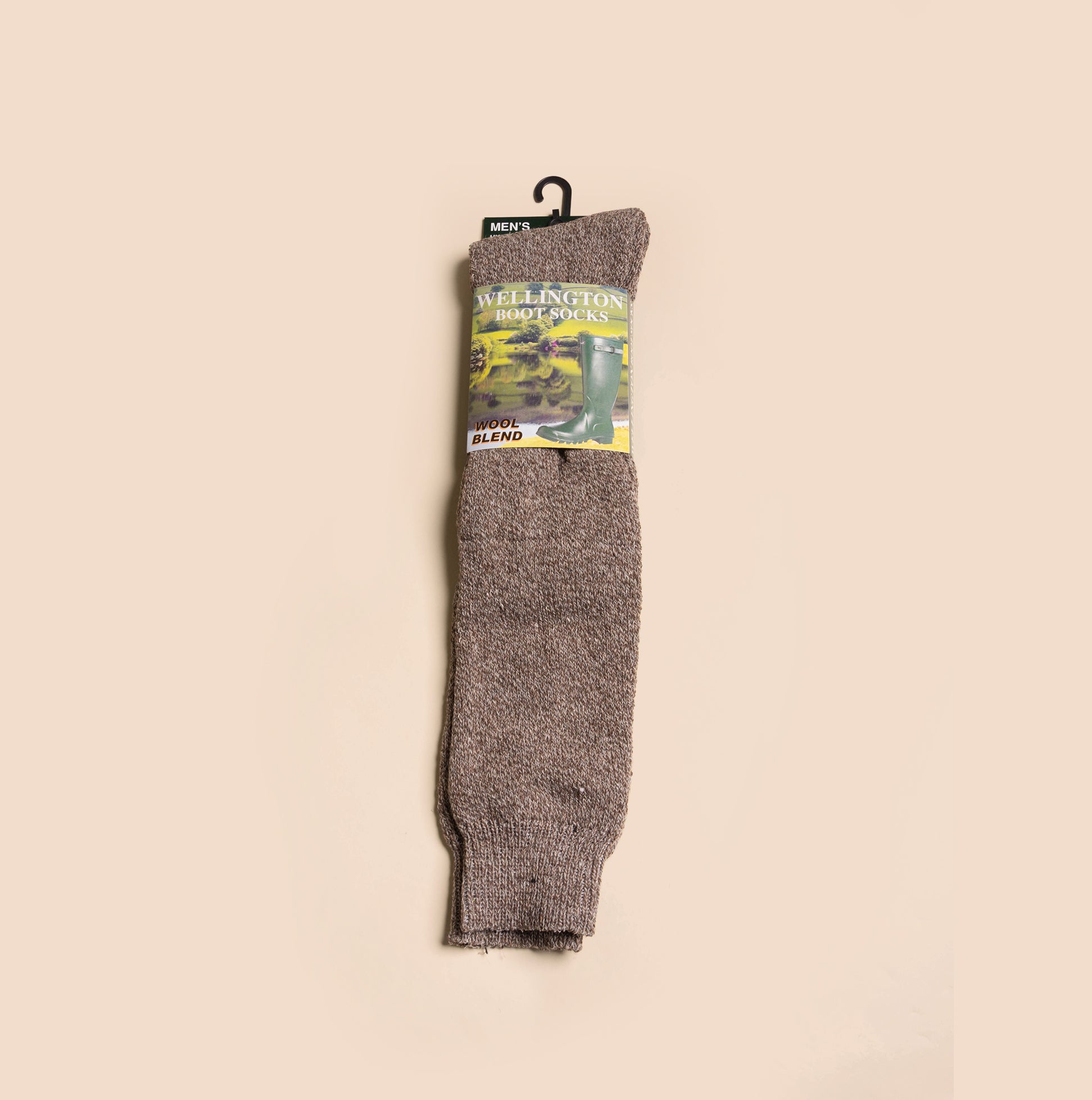 Mud Dogs 34SED013 Mens Wellington Boot Socks Beige