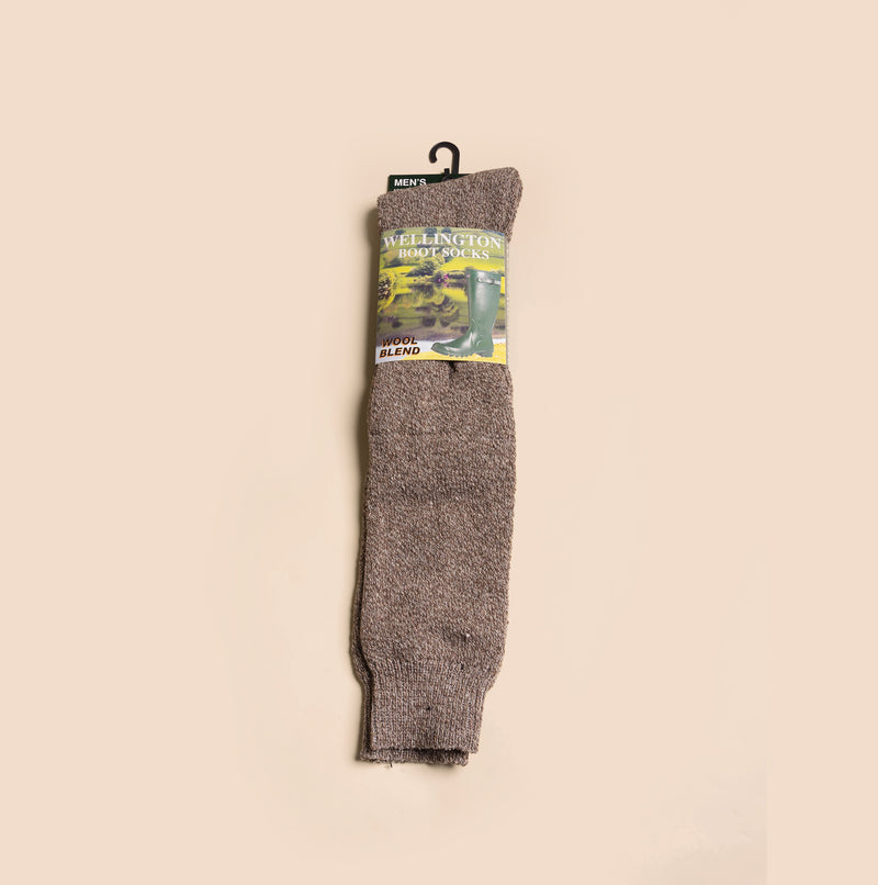 Mud Dogs 34SED013 Mens Wellington Boot Socks Beige