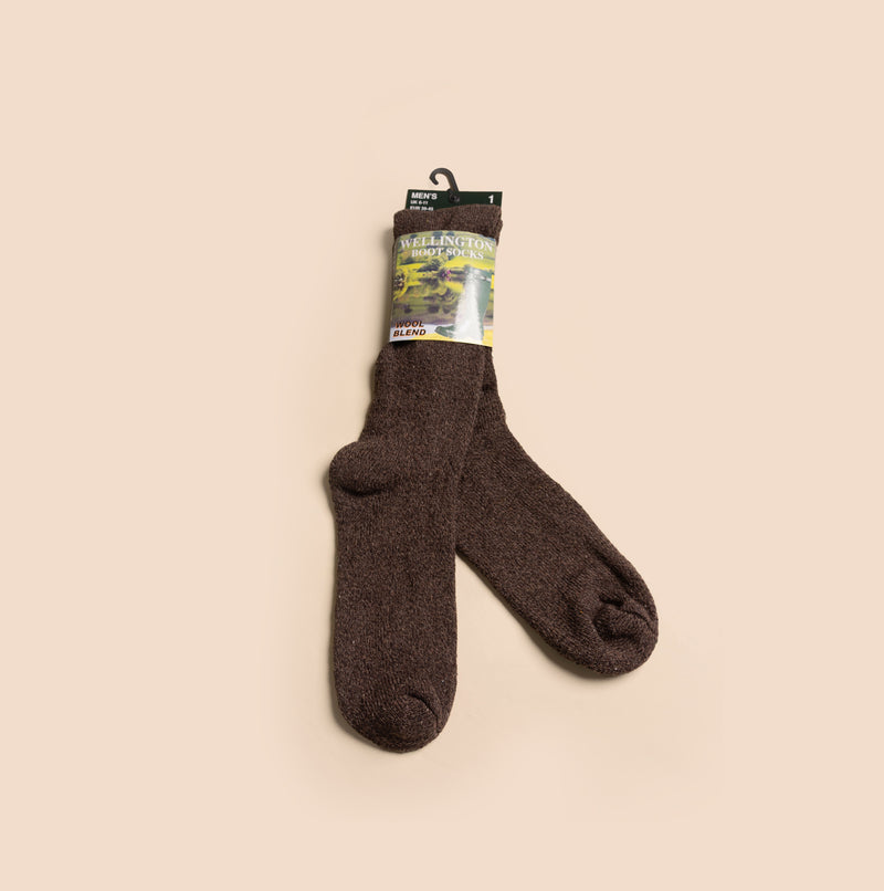 Mud Dogs 34SED013 Mens Wellington Boot Socks Brown
