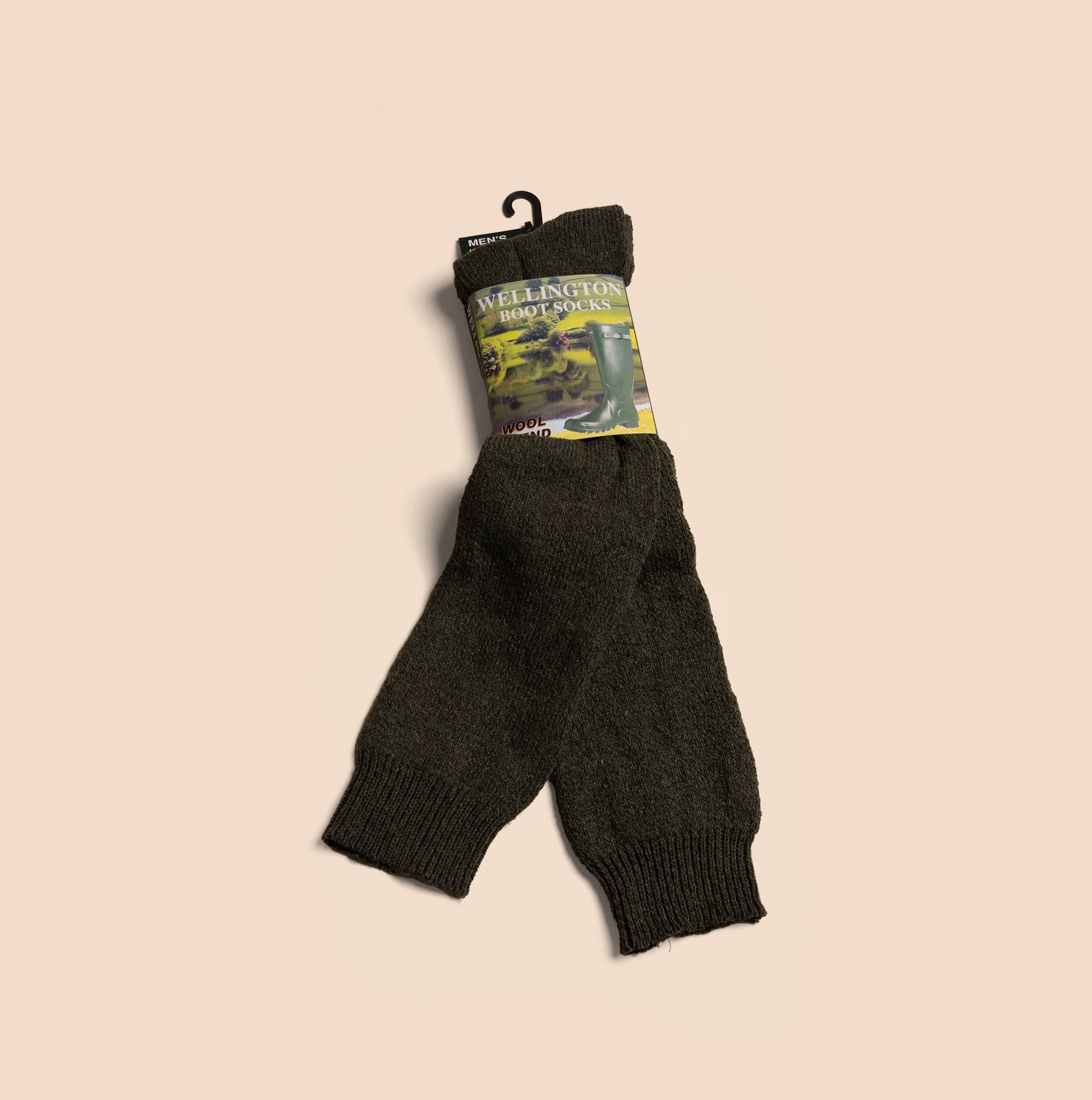 Mud Dogs 34SED013 Mens Wellington Boot Socks Olive Green