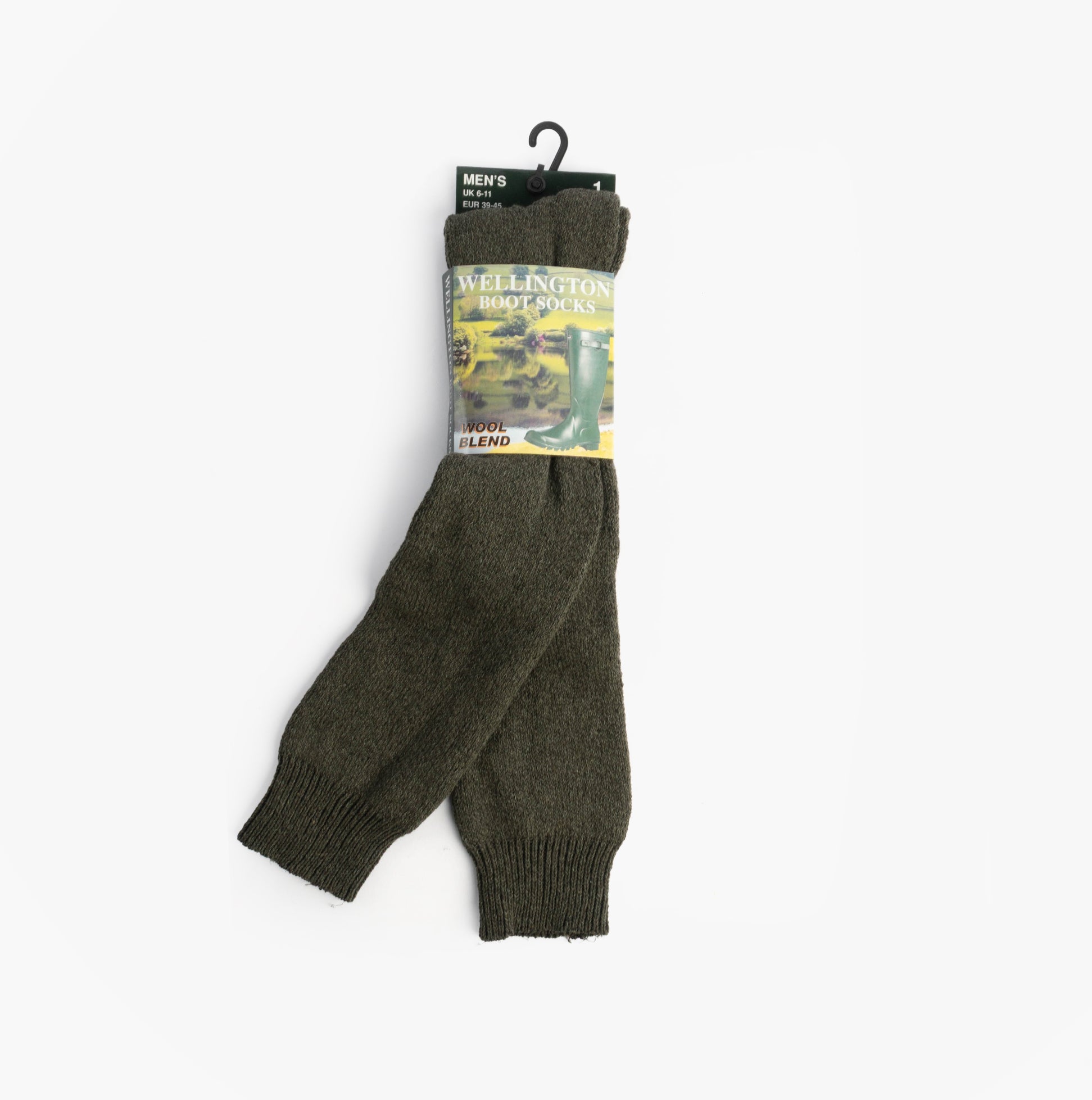 Mud Dogs Mens Welly Boot Socks Olive Green