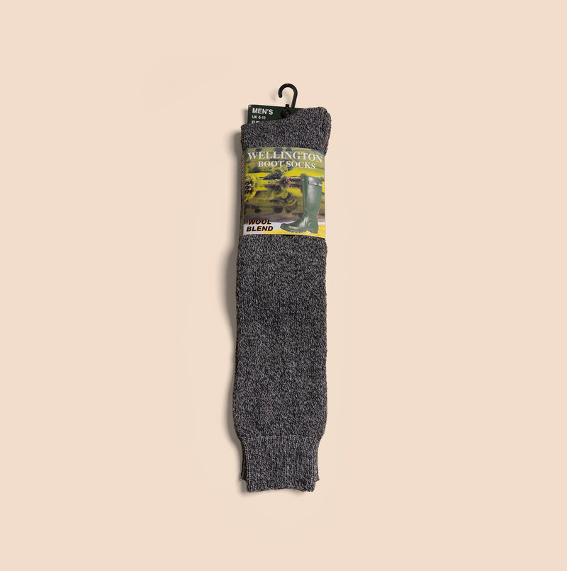 Mud Dogs 34SED013 Mens Wellington Boot Socks Grey