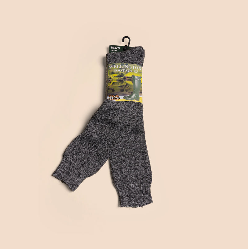 Mud Dogs 34SED013 Mens Wellington Boot Socks Grey