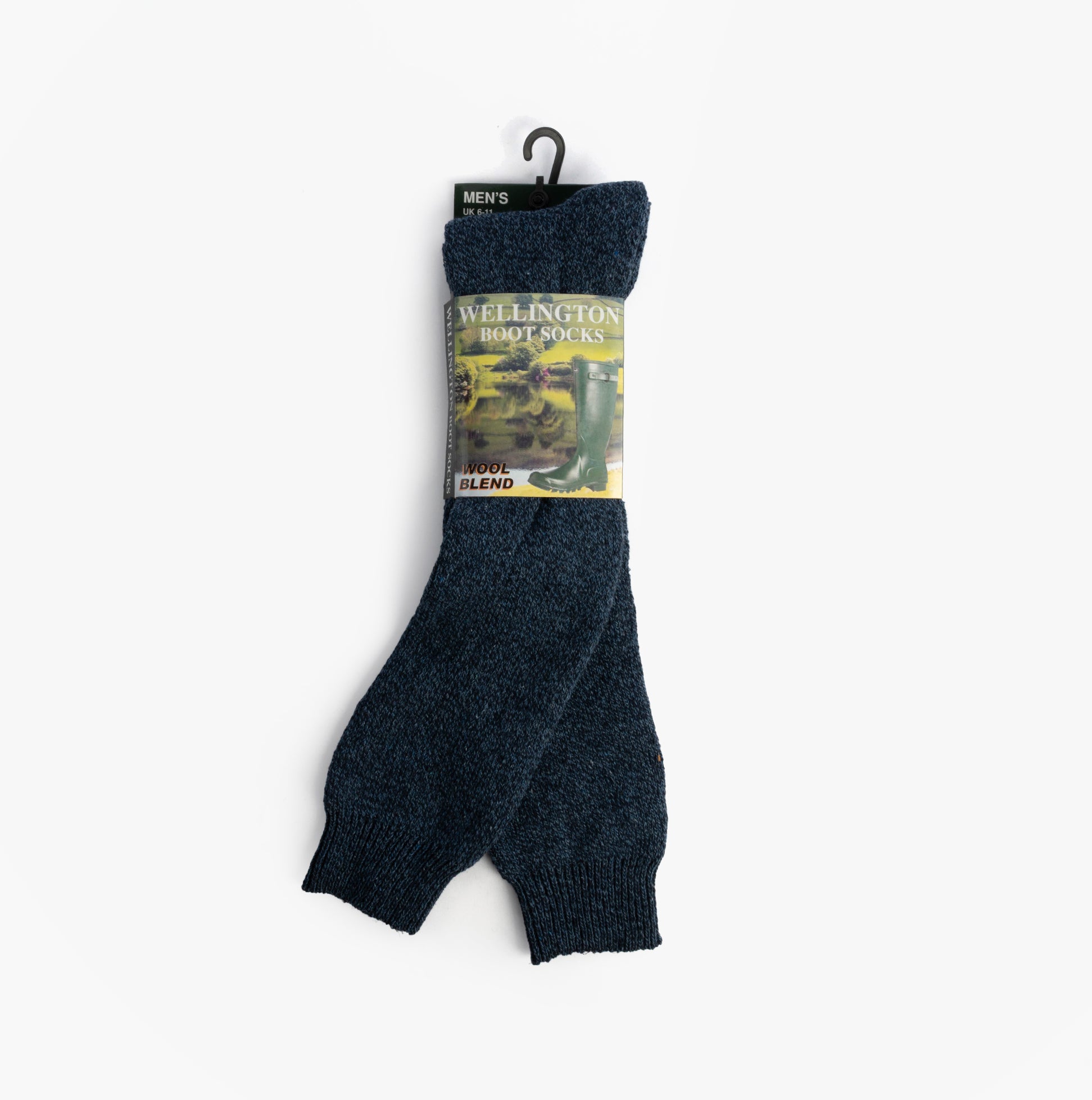 Mud Dogs Mens Welly Boot Socks Navy