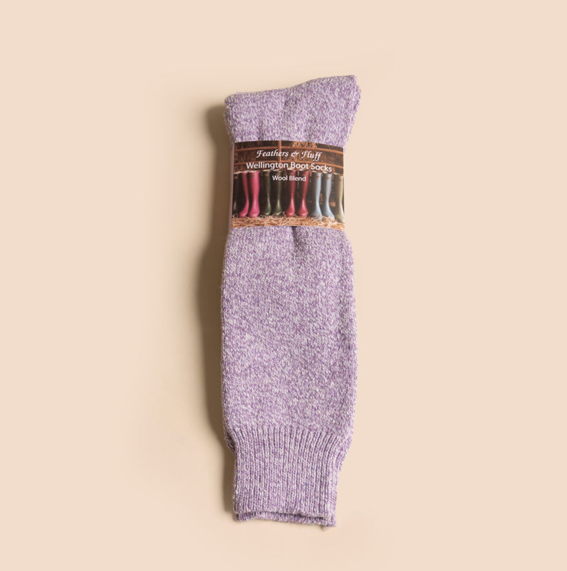 Mud Dogs 34SED060 Womens Wellington Boot Socks Light Purple