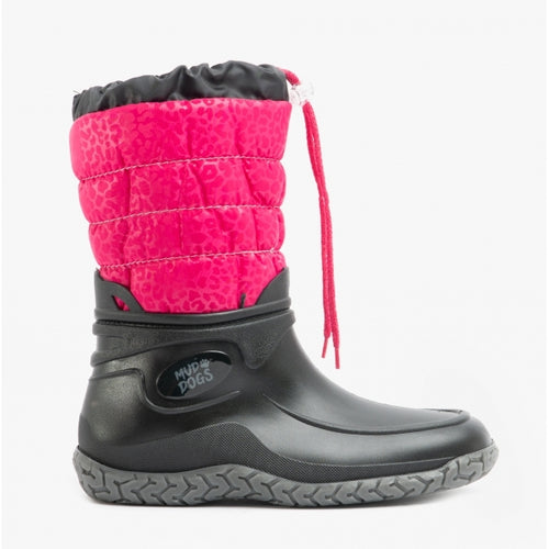 NORDIC Womens Boots Black/Pink Leopard