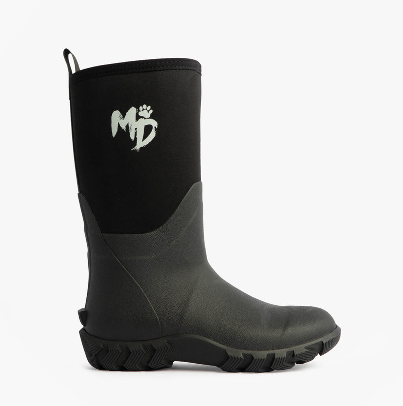 Mud Dogs RUTLAND MID Unisex Neoprene Wellington Boots Black