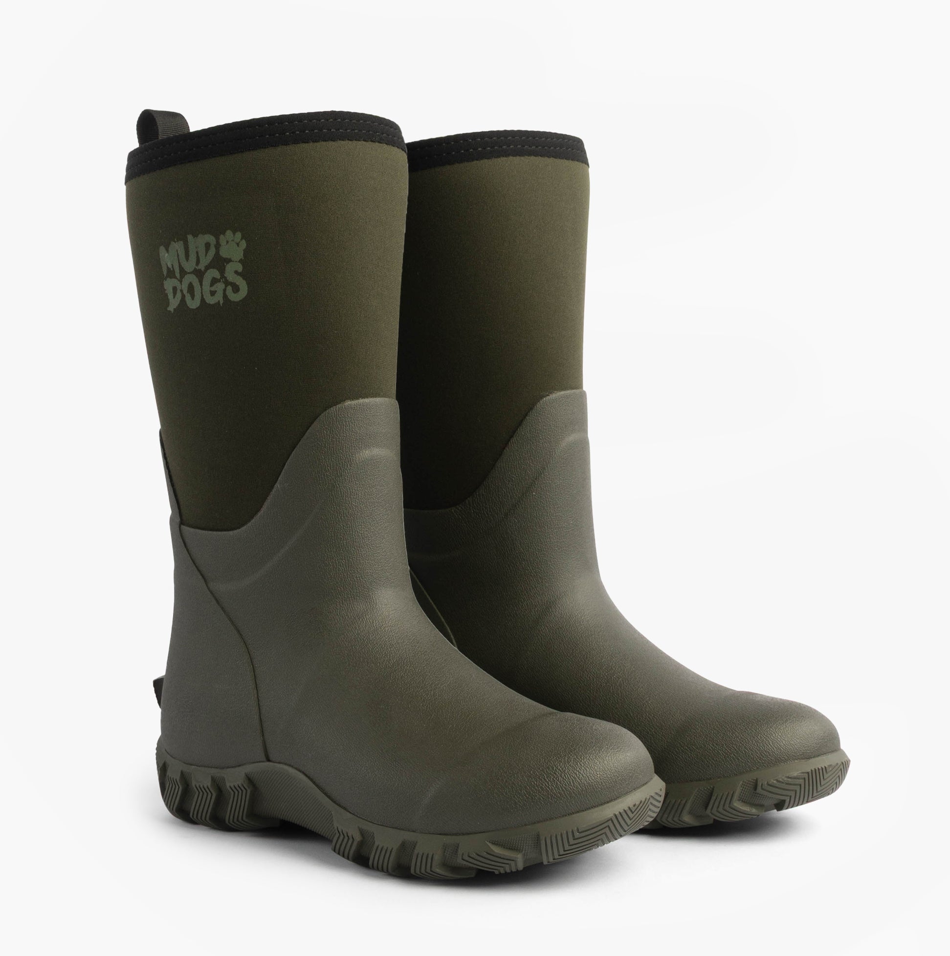 Mud Dogs RUTLAND MID Unisex Neoprene Wellington Boots Olive