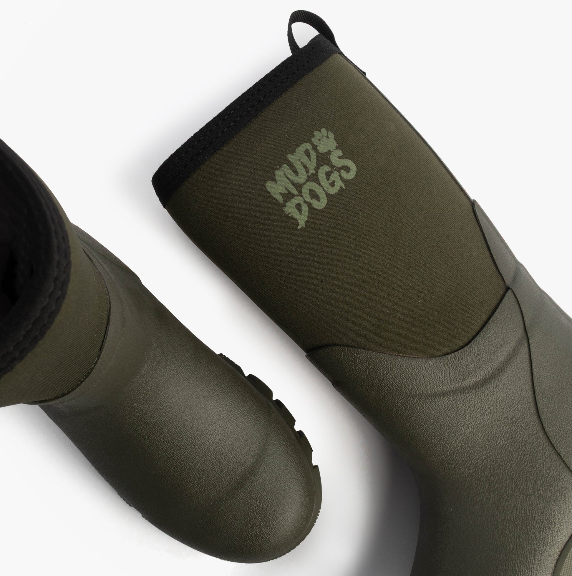 Mud Dogs RUTLAND MID Unisex Neoprene Wellington Boots Olive