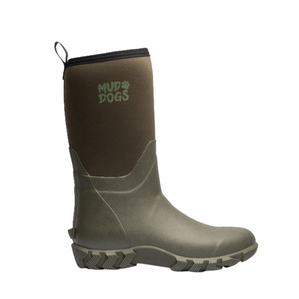 Mud Dogs RUTLAND MID Unisex Neoprene Wellington Boots Olive