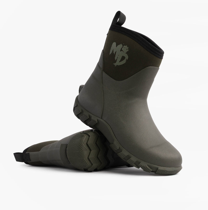 Mud Dogs RUTLAND SHORT Unisex Neoprene Wellington Boots Olive