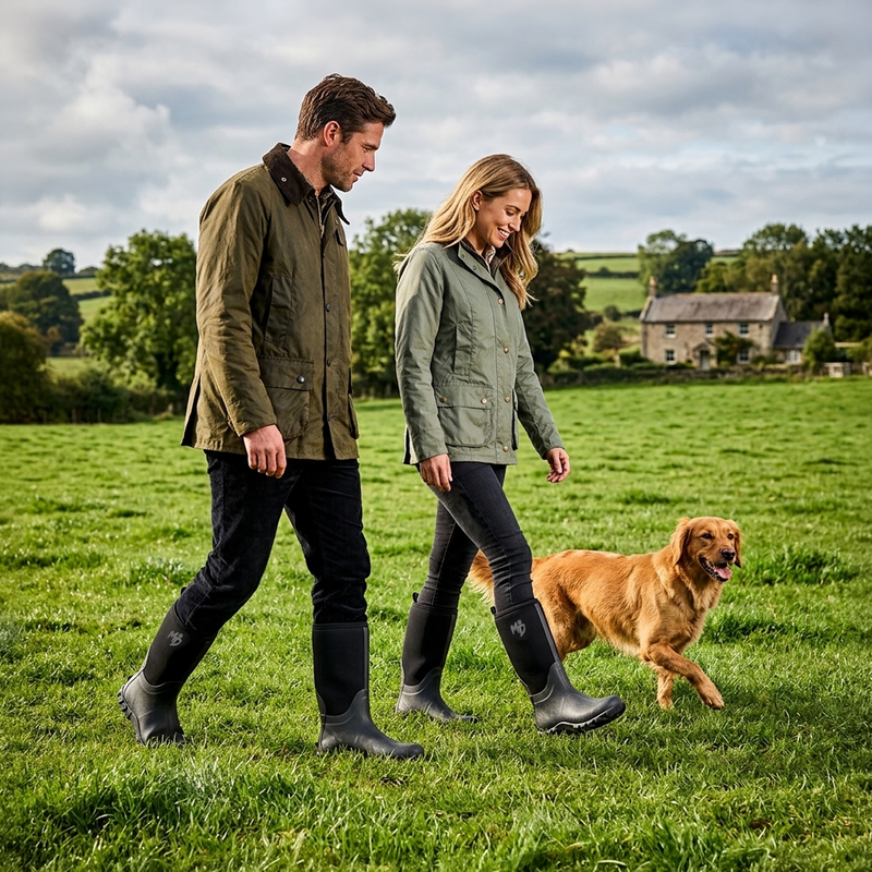 Mud Dogs RUTLAND TALL Neoprene Wellies Black