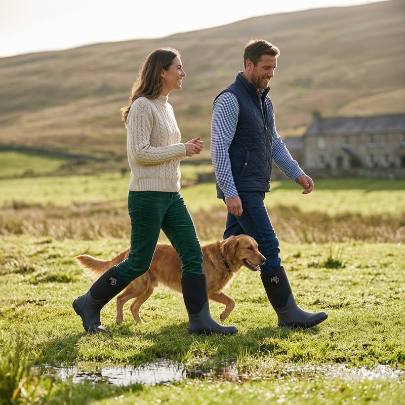 Mud Dogs RUTLAND MID Unisex Neoprene Wellies Black