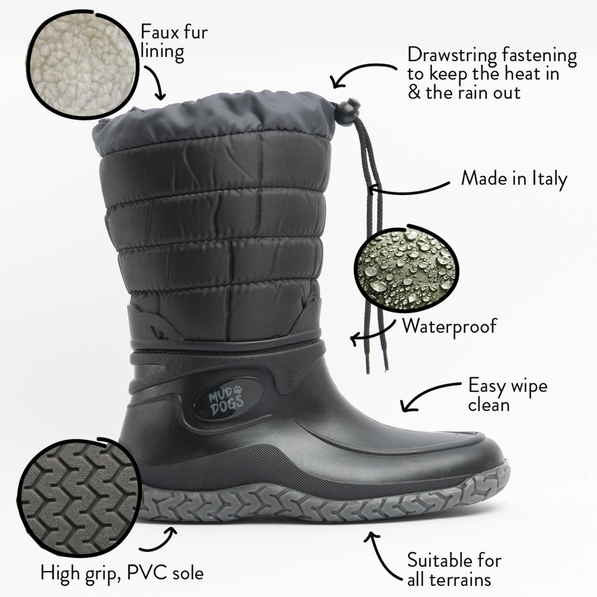 Waterproof mid sales calf boots